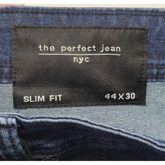 NWT The Perfect Jean NYC Slim Fit Dark Knight Blue Jeans Size 44 X 30 Stretch - Picture 6 of 13